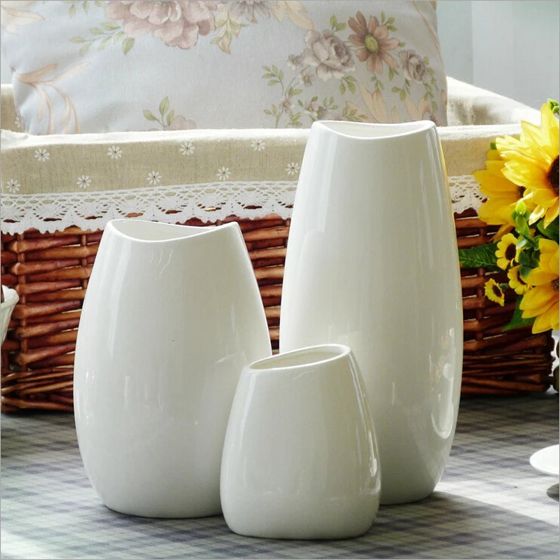 Floor Vase Classic White Ceramic Vase Arts and Crafts Decor Flower Vase Creative Gift Household Decoration ZM807