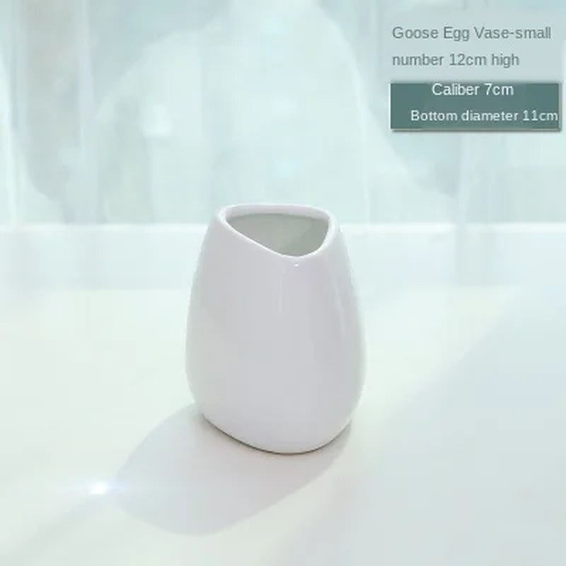 Floor Vase Classic White Ceramic Vase Arts and Crafts Decor Flower Vase Creative Gift Household Decoration ZM807