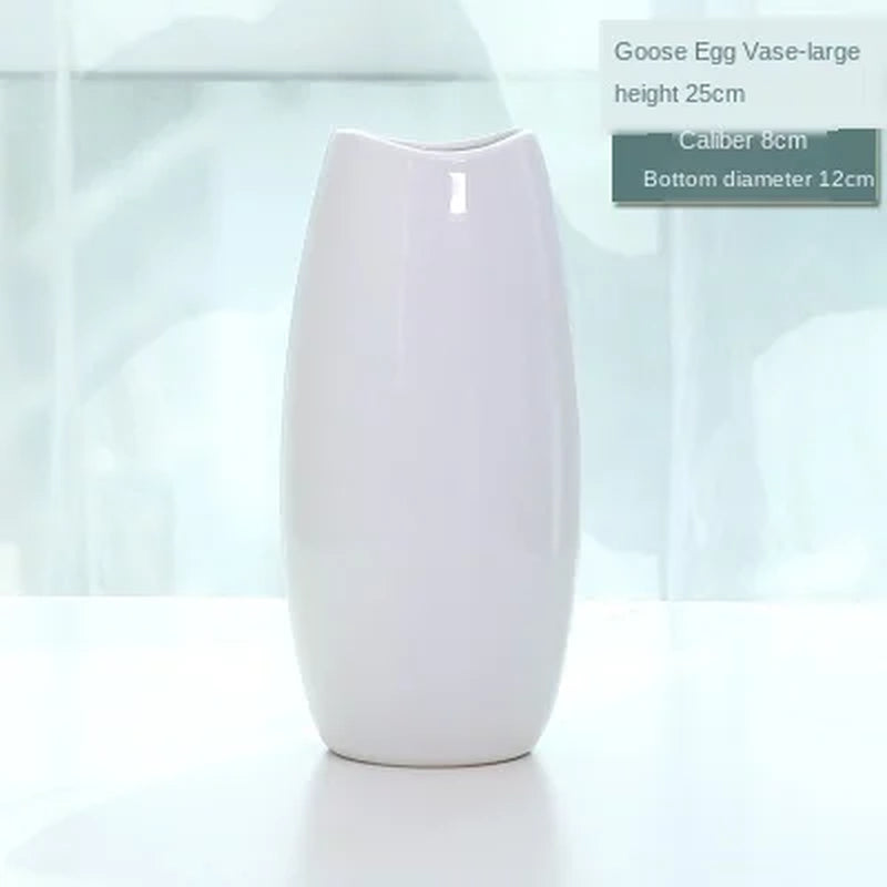 Floor Vase Classic White Ceramic Vase Arts and Crafts Decor Flower Vase Creative Gift Household Decoration ZM807