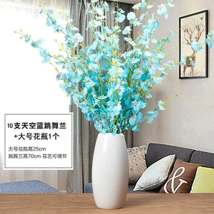 Floor Vase Classic White Ceramic Vase Arts and Crafts Decor Flower Vase Creative Gift Household Decoration ZM807
