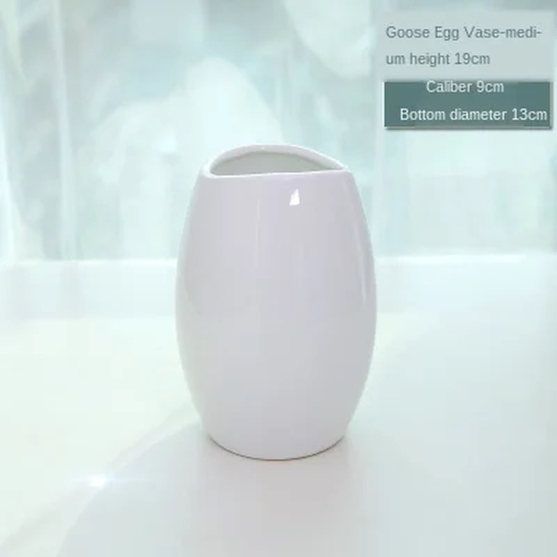 Floor Vase Classic White Ceramic Vase Arts and Crafts Decor Flower Vase Creative Gift Household Decoration ZM807