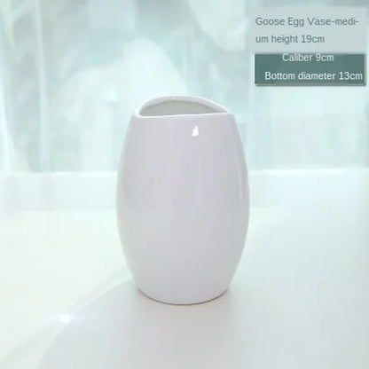 Floor Vase Classic White Ceramic Vase Arts and Crafts Decor Flower Vase Creative Gift Household Decoration ZM807